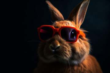 Rabbit in sunglasses