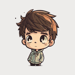 cute boy cartoon style , flatdesign