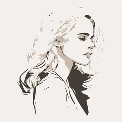 Vector Hand drawn Illustration of a Model head