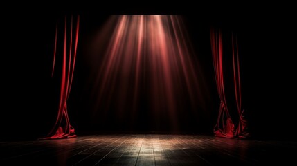 スポットライトが当たるステージ：AI作品
