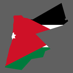 Jordan map with flag asian cartography