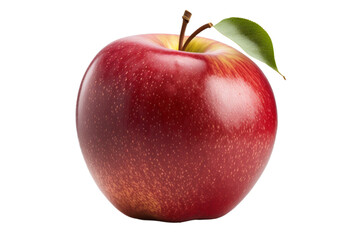 fresh red apple isolated on transparent background. generative ai