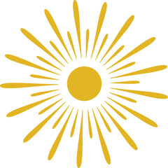 Sun Golden Light Element Logo Graphic