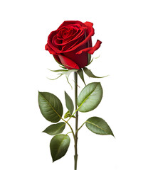 red rose on a transparent background (PNG) generative AI