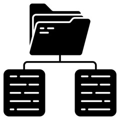 A unique design icon of folder network 