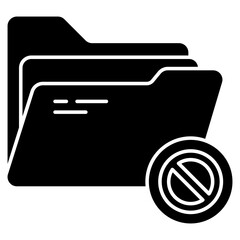 An icon of ban folder isolated on white background 