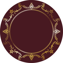 インド風の飾りフレーム。クジャクのデザイン。