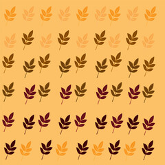 The background pattern of orange leaves is very beautiful and beautiful, autumn edition
