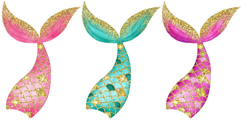 Watercolor Mermaid tails  © alex