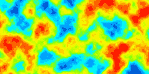 Fototapeta na wymiar Abstract rainbow vector heatmap of hot and cold distribution on landscape. Infrared thermographic background. Global warming concept. Data of temperature scanner