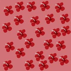 Beautiful red hibiscus flower pattern background