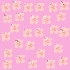 Beautiful pink hibiscus flower background pattern