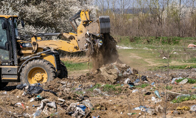 bulldozer at work in the field