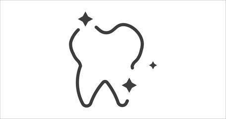 shiny tooth icon. Filled shiny tooth icon from dental health collection. Glyph vector. Editable shiny tooth symbol can be used web and mobile