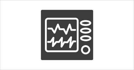 ekg monitor icon. Filled ekg monitor icon from dental health collection. Glyph vector. Editable ekg monitor symbol can be used web and mobile
