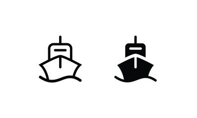 Ship icons. Shipping Cruise vector, transportation icon vector symbol logo illustration line editable stroke flat design style isolated on white