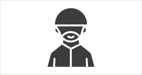 muslim man icon. Filled muslim man icon from people and relation collection. Glyph vector. Editable muslim man symbol can be used web and mobile