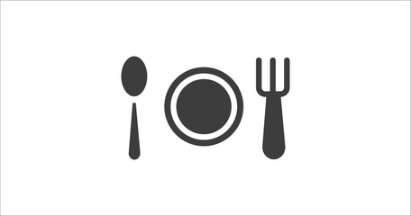 dining set icon. Filled dining set icon from tools and utensils collection. Glyph vector. Editable dining set symbol can be used web and mobile