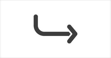 curve right arrow icon. Filled curve right arrow icon from user interface collection. Glyph vector. Editable curve right arrow symbol can be used web and mobile