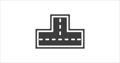 crossroad icon. Filled crossroad icon from user interface collection. Glyph vector. Editable crossroad symbol can be used web and mobile
