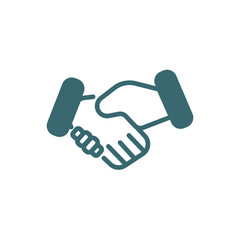 shaking hands icon. Filled shaking hands icon from business and finance collection. Glyph vector isolated on white background. Editable shaking hands symbol can be used web and mobile