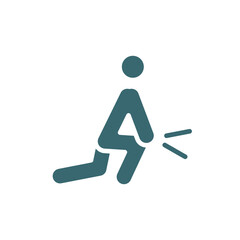 sore human icon. Filled sore human icon from feeling and reaction collection. Glyph vector isolated on white background. Editable sore human symbol can be used web and mobile