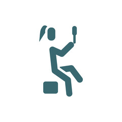 pretty human icon. Filled pretty human icon from feeling and reaction collection. Glyph vector isolated on white background. Editable pretty human symbol can be used web and mobile