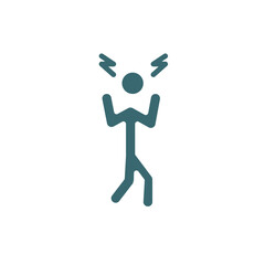 aggravated human icon. Filled aggravated human icon from feeling and reaction collection. Glyph vector isolated on white background. Editable aggravated human symbol can be used web and mobile