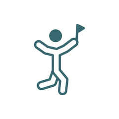 accomplished human icon. Filled accomplished human icon from feeling and reaction collection. Glyph vector isolated on white background. Editable accomplished human symbol can be used web and mobile