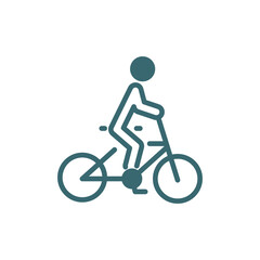 Obraz na płótnie Canvas man riding bicylce icon. Filled man riding bicylce icon from behavior and action collection. Glyph vector isolated on white background. Editable man riding bicylce symbol can be used web and mobile