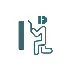 man welding icon. Filled man welding icon from behavior and action collection. Glyph vector isolated on white background. Editable man welding symbol can be used web and mobile