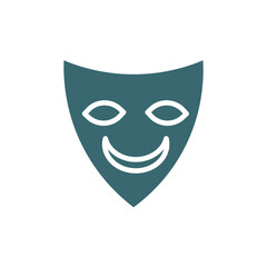 smile mask icon. Filled smile mask icon from cinema and theater collection. Glyph vector isolated on white background. Editable smile mask symbol can be used web and mobile