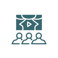 theatre screen icon. Filled theatre screen icon from cinema and theater collection. Glyph vector isolated on white background. Editable theatre screen symbol can be used web and mobile