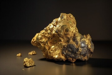 Gold Nugget, large and with a rough rocky look.