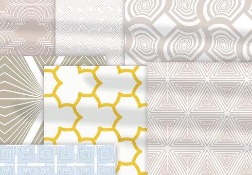 Pastel Colored Simple Geometric Seamless Pattern Collection