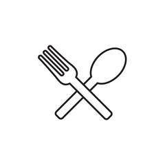 Fork and spoon line icon, logo vector