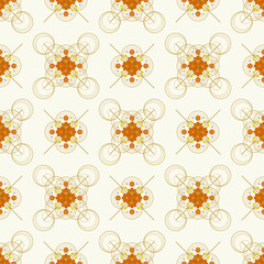 In this seamless pattern, a beautiful bouquet of flowers arranged in several circles stacked nicely on white background looks beautiful.