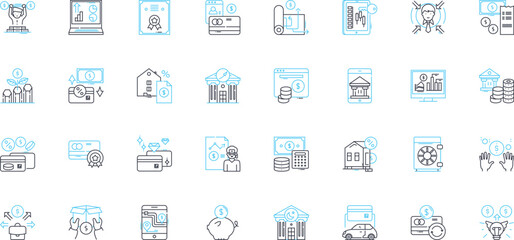 Online reality linear icons set. Virtuality, Immersion, Avatar, Simulation, Digitality, Cyberworld, Alternate line vector and concept signs. Hyperreality,Telepresence,Metaverse outline illustrations