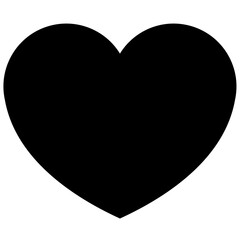 Heart icon, beautiful flat style black color Valentine's Day symbol, perfect shape love object, happy thoughts, health or life illustration vector for web, app, mobile, UI, game. Isolated graphic.