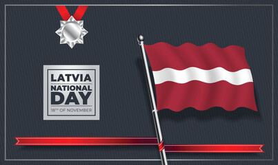 Latvia National Day, Vector Template Design