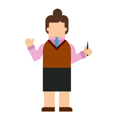 Woman Teacher Character Set 