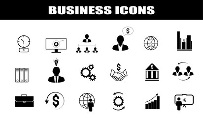 Set Vector Flat Line Icons  Business