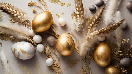 フラワーとエッグのコントラスト綺麗な背景画像