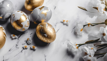 フラワーとエッグのコントラスト綺麗な背景画像