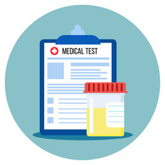 Flat design of urine test for medical and healthcare. Illustration for websites, landing pages, mobile applications, posters and banners. Trendy flat vector illustration