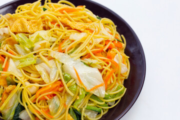 Chinese-styled fried noodle. Asian cuisine