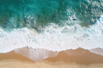 Fototapeta na wymiar Ocean waves on the beach, created with Generative AI technology