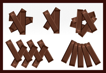 Set of Chocolate Candy Bar in Group