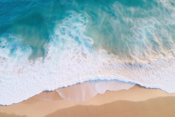 Fototapeta na wymiar Ocean waves on the beach, created with Generative AI technology