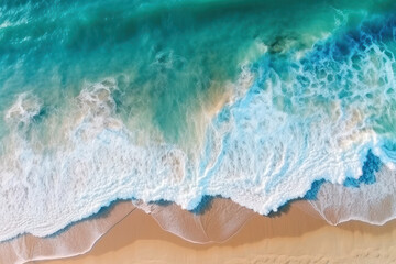 Fototapeta premium Ocean waves on the beach, created with Generative AI technology